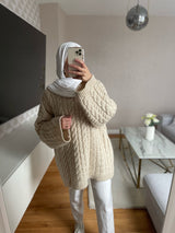 PULL TORSADé - BEIGE  -