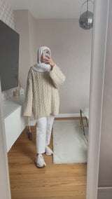 PULL TORSADé - BEIGE  -