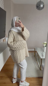 PULL TORSADé - BEIGE  -